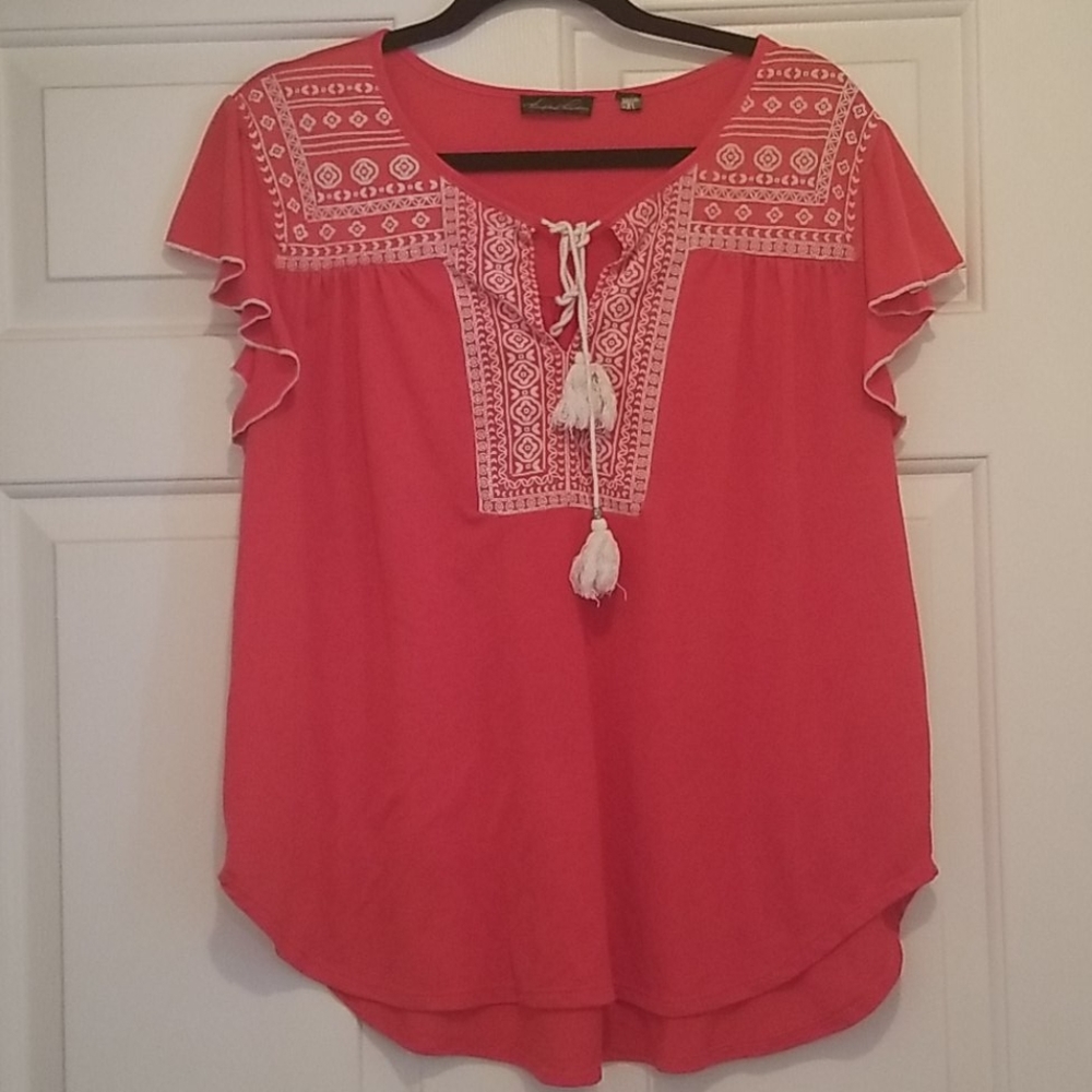 Butterfly Sleeve Printed Blouse